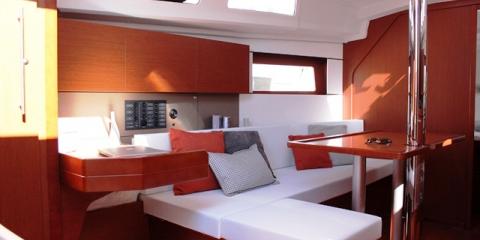 inside galley of yacht