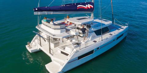 Moorings 4500L people on deck