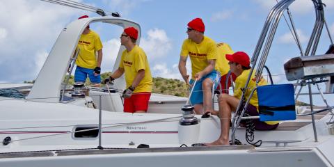 Crew sailing on the sea