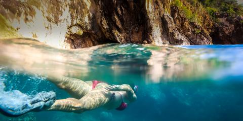 snorkeler in the BVI