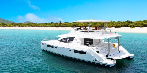 Group aboard powercat in the BVI