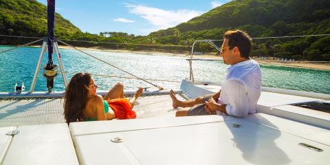 couple on Moorings 4000 front
