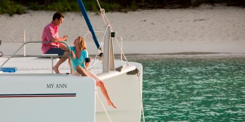Couple on Moorings 4600 bow