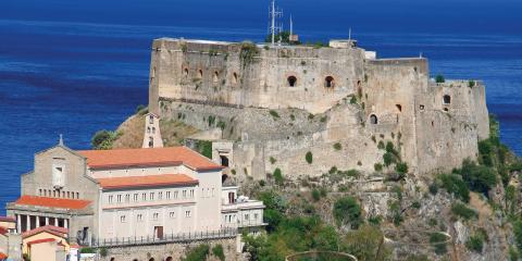 Historic building on hillside