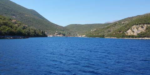 Corfu sea and mountains