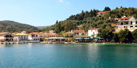 Corfu homes overlooking sea
