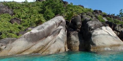rocks on water