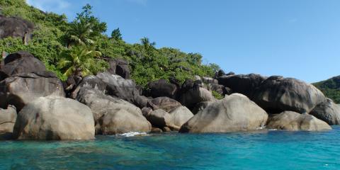 Seychelles beach rocks