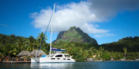 Sailing catamaran in Tahiti
