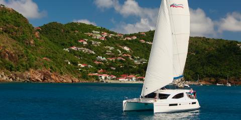 catamaran underway in St. Martin