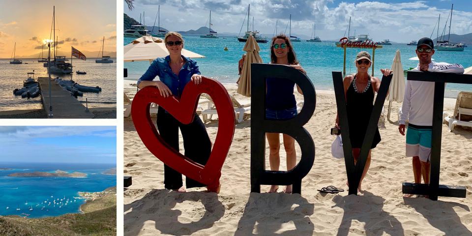Love BVI Sign Cane Garden Bay - North Sound View - Cooper Island Sunset