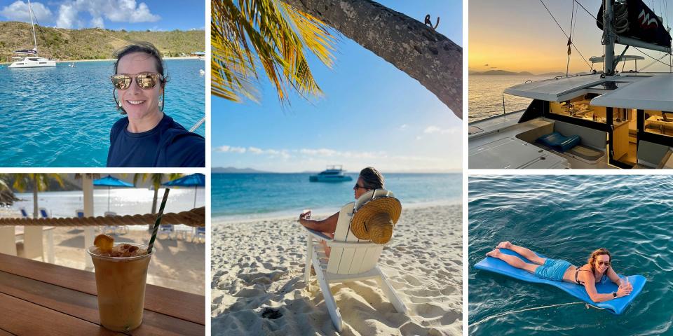 BVI, Painkiller, Soggy Dollar, Moorings 4500, Josie on float BVI, Painkiller, Soggy Dollar, Moorings 4500, Josie on float