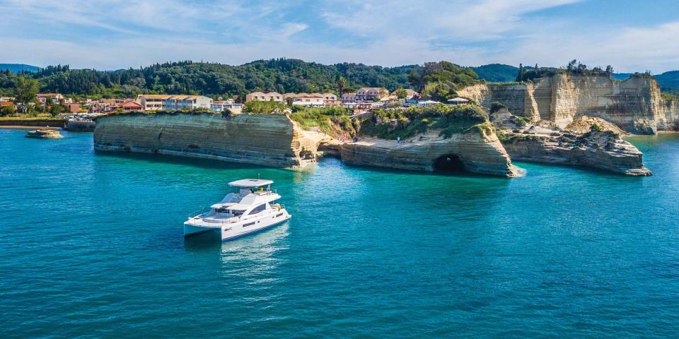 Catamaran at Corfu Island Greece Catamaran at Corfu Island Greece