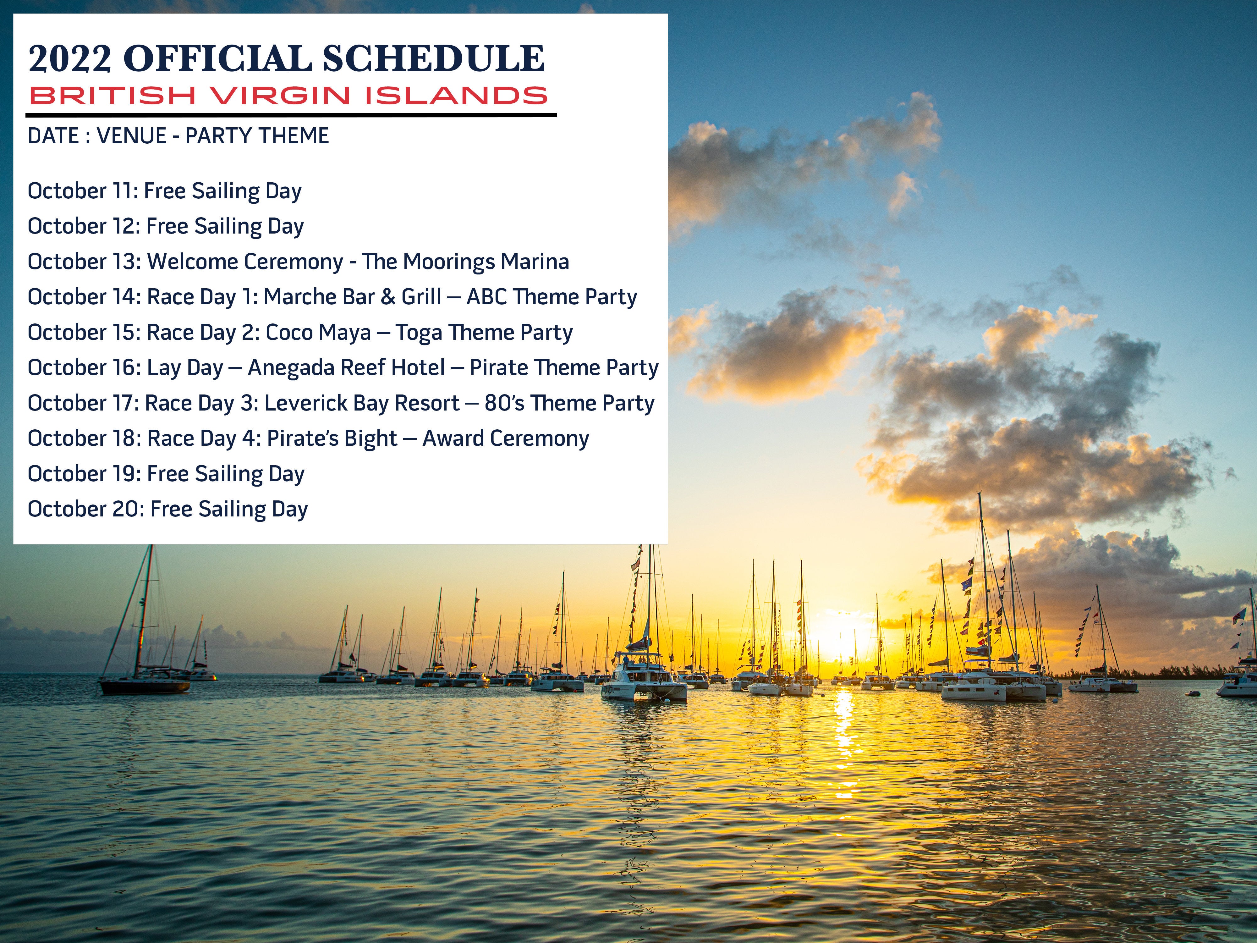 2022 Interline Regatta Itinerary