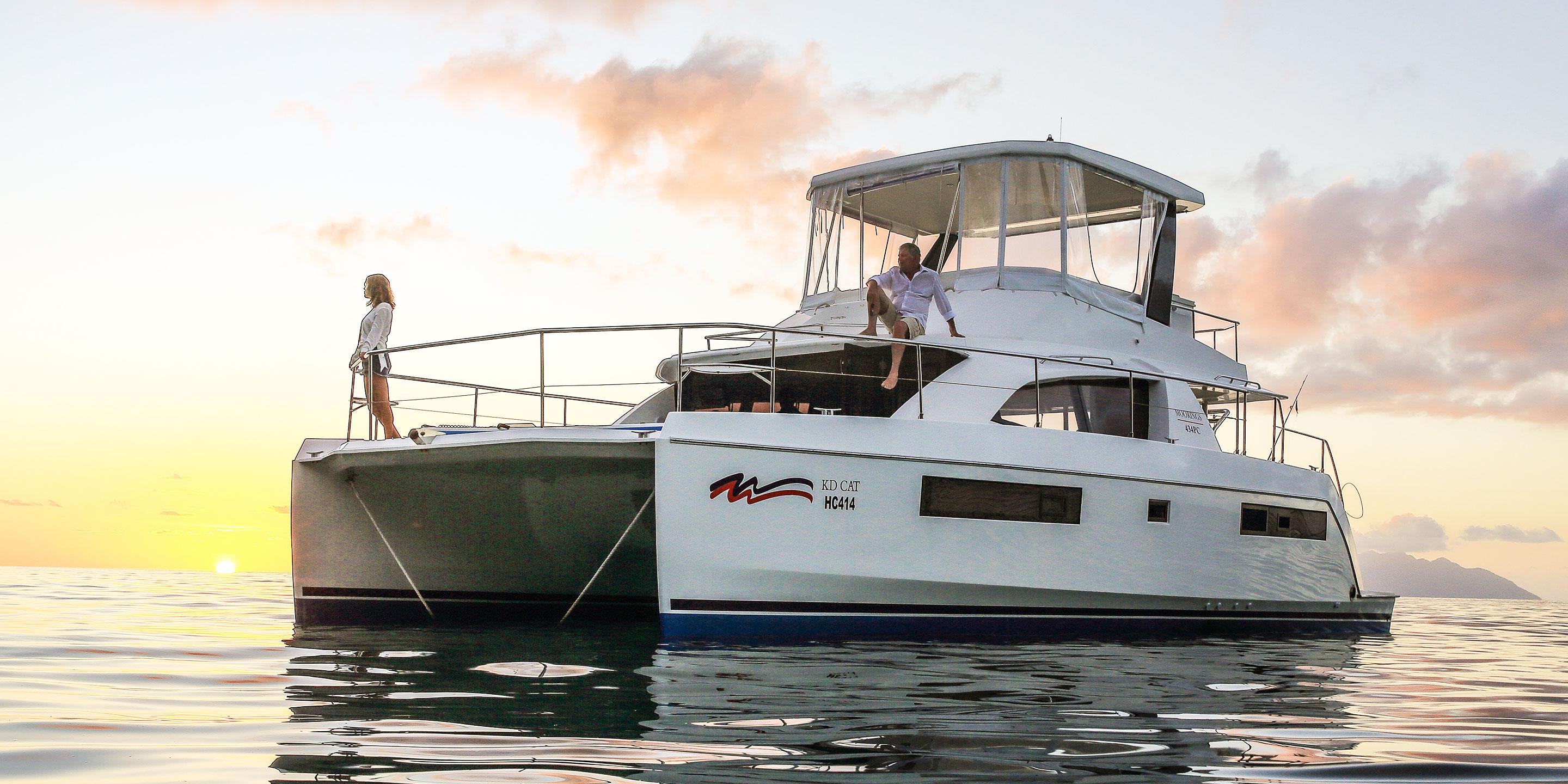 Sailing with The Moorings at sundown