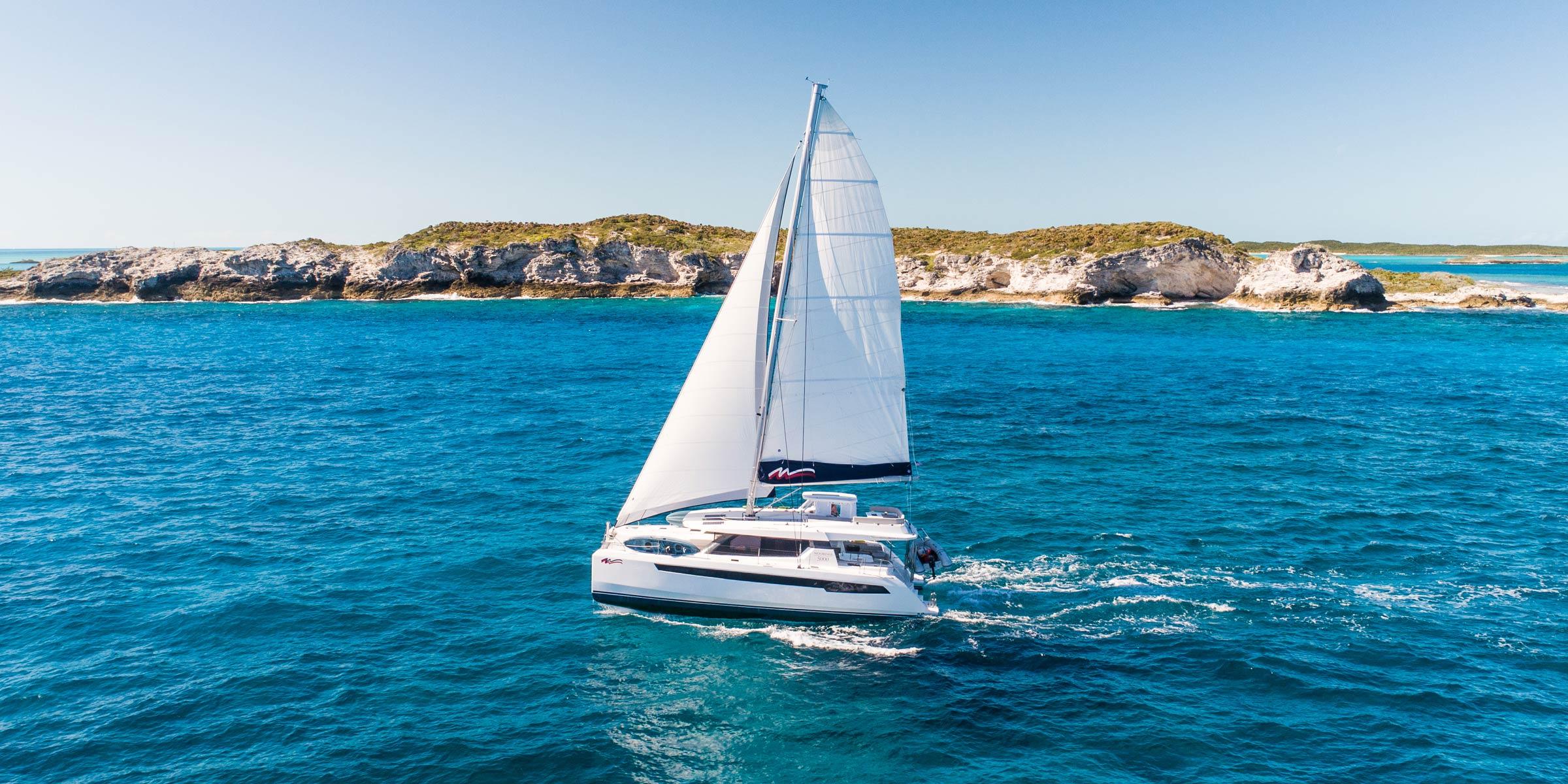 Moorings 5000 sailing in the Exumas, Bahamas