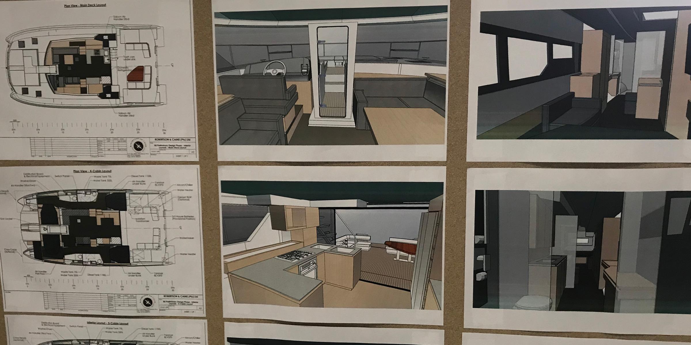 Catamaran interior layout